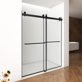 56"-60"W x 76"H Frameless Door, Double Sliding Door, 3/8'' Clear Tempered Glass W2011P197890