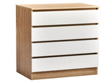 Handle-Free 4-Drawer Storage Color-Block Drawer Dresser 23.62*14.96*30.71in Wood-Tone 31259767