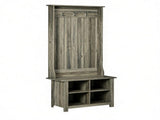Grey Hall Tree with Shoe Storage Bench Entryway Organizer for Living Room Hall Tree Bench 00742212