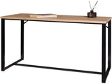 Coastal Modern Console Table with Natural Wood Top and Black Metal Legs, 39" x 14" x 31", Slim 62739942