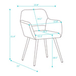 ZUN Dining Room Chairs, Kitchen Chairs, Upholstered Chairs, Living Room Chairs, Armrest, metal Legs, Set W1361P266649