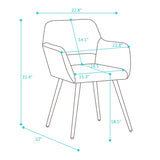 ZUN Dining Room Chairs, Kitchen Chairs, Upholstered Chairs, Living Room Chairs, Armrest, metal Legs, Set W1361P266649