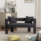 COOLMORE Modern Chenille Loveseat Sofa , Comfy Upholstered 2-Seater Sofa, Small Loveseat Accent W395P224847