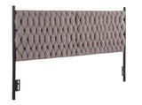 Queen Size Headboard in Black Metal and Grey Fabric B202P223758