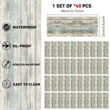 40 Pcs Vintage Wood Grain Floor Stickers, Easy Peel & Stick,Self-Adhesive,Scratch & Wear 99117025