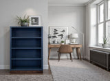 Nora Modular 60 inch High Bookshelf, No Assembly Required, Blue Denim and Whiskey Finish B108P345203