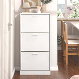 ZUN Shoe cabinet, with 3 upside down drawers, modern design, slender hidden shoe cabinet, can be placed W679P154754