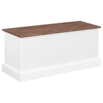 ZUN Brown and White 3-Drawer Storage Bench B062P153578