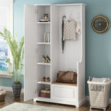 ON-TREND Stylish Design Hall Tree with Flip-Up Bench, Minimalist Hallway Shoe Cabinet with WF304223AAK