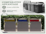 Garbage Bin Shed Stores 3 Trash Cans with Pneumatic Support Rod, with Lockable Doors & Waterproof W1598P357717