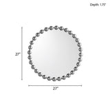 Beaded Round Wall Mirror 27"D B03599368