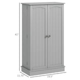 Simple Triamine Adjustable Shelves Sideboard With Door Cabinet White, Gray-AS 02962653