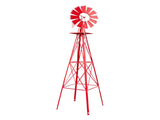8FT Weather Resistant Yard Garden Windmill Red 78296922