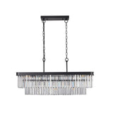 Chandeliers,Rectangular Crystal Chandelier Adjustable,E12 Modern Industrial Crystal Lights,Farmhouse W1340P189538