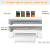 Magnetic Plastic Wrap Dispenser with Cutter - Refillable Aluminum Tin Foil and Plastic Wrap 09447202