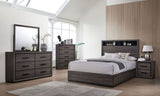 Gray 1pc Nightstand Bedroom Furniture Bedside Table 2-Drawers Two-tone Design w/ Black Trim Paper B011P222864