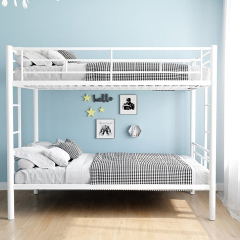 ZUN Bunk Bed Twin Over Twin Size with Ladder and high Guardrail, Able to Split, Metal Bunk Bed, Storage W1935P167851