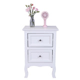 Country Style Two-Tier Night Table Large Size White 29520852