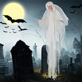 8.3 ft Halloween Standing Haunted Angel with Lighted Eyes and Automatic Wing Movement 38795094