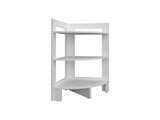 Side Table 31.70" H, with 3 Shelves, 3 Legs, White B097P250831