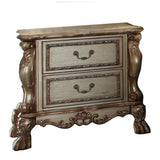 Gold Patina and Bone 2-Drawer Nightstand B062P215403