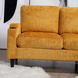 UNITED WE WIN Sofa for three, solid wood frame, Chenille fabric, side pocket, with two cup holders, W1568142737
