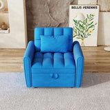 38.2-inch foldable large-size sofa bed, modern velvet single sofa, sofa bed with adjustable W2564P298436