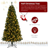 7ft 881 Branch Half Christmas with 230LED Lights PVC Branch Iron Bracket Tender Green Christmas 57417774
