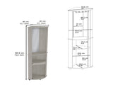 Nashville Corner Bar Cabinet Unit with Wine Glass Rack and Lower Cabinet, Concrete Gray B097P167443