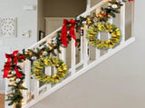 2 Pack 24in Pre-lit Christmas Wreath, Lighted Artificial Xmas Wreath with 100 Warm Lights and 150 22537616