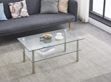 ZUN Clear Clear Glass Coffee Table, Tempered Glass Coffee Table for Living Room W32764165