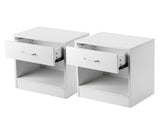 2pcs Night Stands with Drawer White 45067661