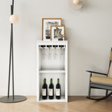 WHITE color modular wine bar Cabinet with Storage Shelves with Hutch for Dining Room W331P242729
