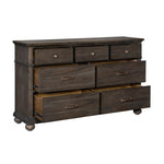 ZUN Classic Rustic Brown Finish Dresser of 7 Drawers Wooden Bedroom Furniture 1pc Rustic Style B011P210716