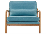 Oak Armrest Oak Upholstered Single Lounge Chair Indoor Lounge Chair Teal 35782553