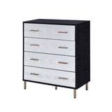 Black and Silver 4-Drawer Chest B062P209044