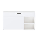 Entryway Bench with Storage,Adjustable 3-Tier Flip-Up Drawers & Hidden Cabinet,Space-Saving W2699P296514
