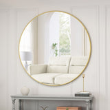 Wall Mirror 39 Inch Gold Circular Mirror Metal Framed Mirror Round Vanity Mirror Dressing Mirror, W143570512