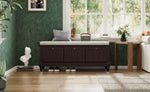 ZUN TREXM Classic Storage Bench with Cushioned Seat and Three Drawers for Entryway and Living Room N715P207812P