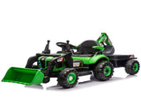 24V Kids Ride-On Electric Tractor Toy with 4-in-1 Construction Attachments W1578P230013
