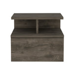 ZUN Adele Floating Nightstand with Drawer and Open Storage Shelves B200P188830