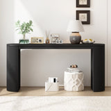 U_STYLE Curved Design Console Table with Unique Vertical Stripe Design ,Suitable for Living N711P205935B