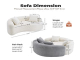 LY-042 S-Curved Chenille Sectional Sofa Dual-Depth , White, No Assembly, Compact for W2231P329713