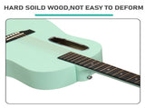 38 Inch Acoustic Guitar for Beginners, H Body Shape, Basswood Folk Guitar in Mint Green, 6-String 35748510