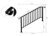 Matte Black Outdoor 4 Level Iron Handrail 59416717