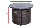 ZUN 25" H x 32" W Aluminum Outdoor Fire Pit Table with Lid B120142404