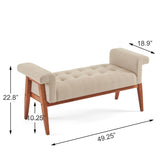 Elegant Beige Linen Tufted Ottoman A Classic Comfort Statement N769P231528A