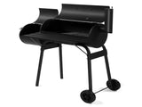 Barrel Charcoal Grill with Offset Smoker, All Metal Smoker with Side Table and Wheels for 04093405