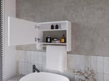 White Medicine Cabinet with Towel Bar and Included Mirror B062P252180