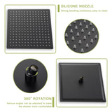Dual Shower Head - 10 Inch Wall Mounted Square Shower System with Rough-in Valve,Matte black W124357631